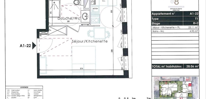 Réf : GES01130121-374, 3 pièce(s), VILLEURBANNE